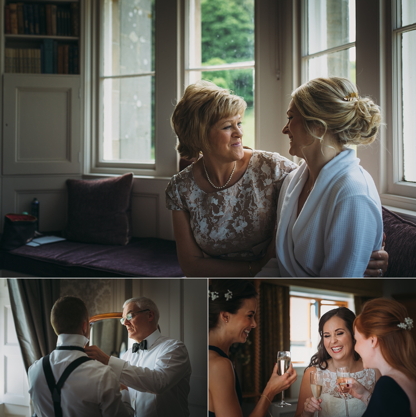 documentary photography of moments taken during bride and groom prep