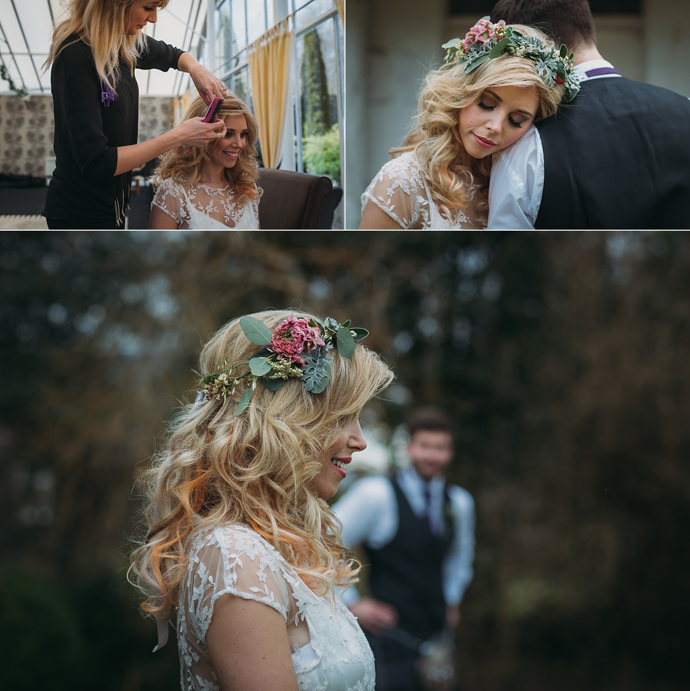 Jennifer Thomson Hair styling a boho bride for an elopement