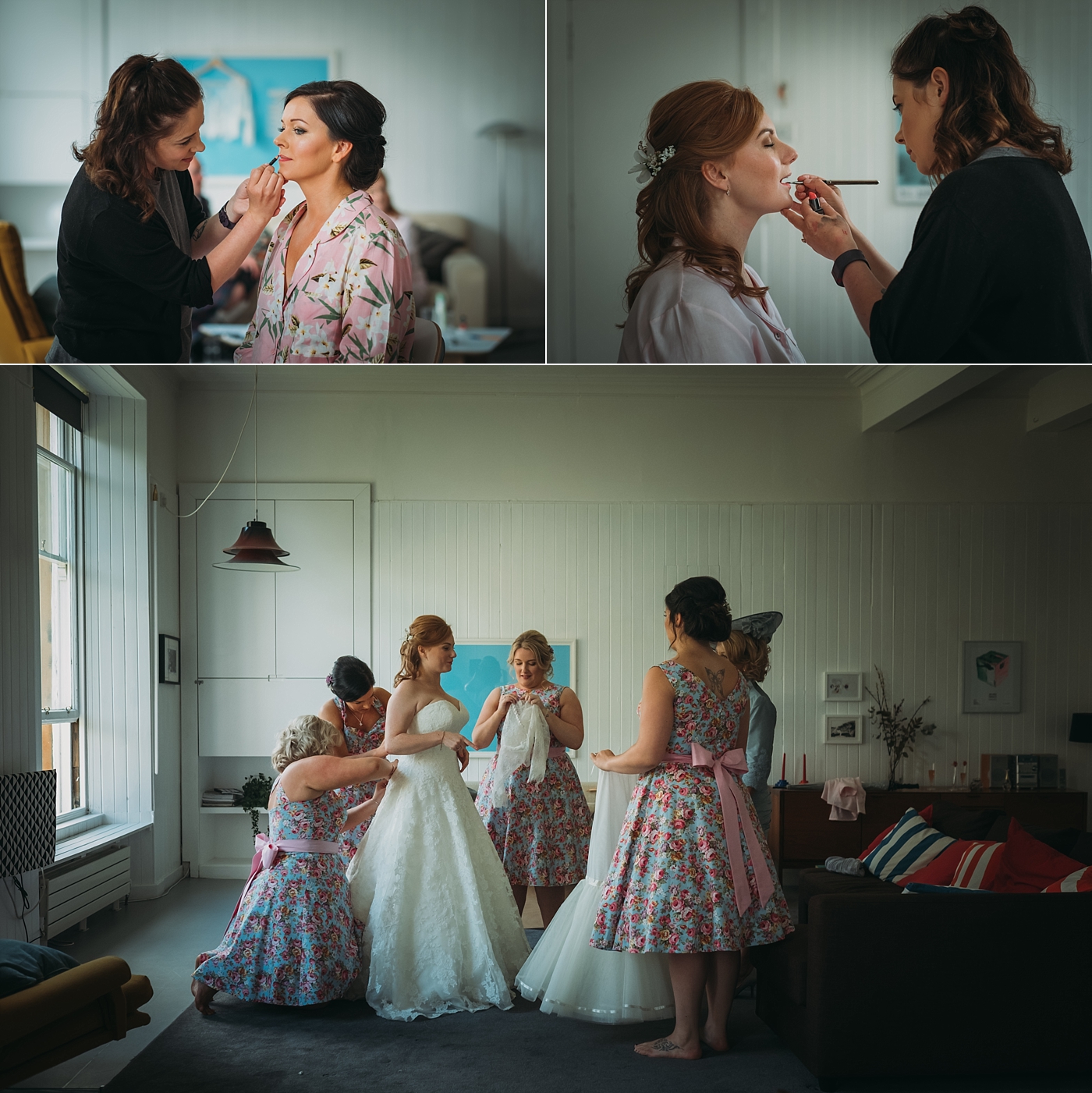 Cat Robertson MUA at work for wedding timeline blog post