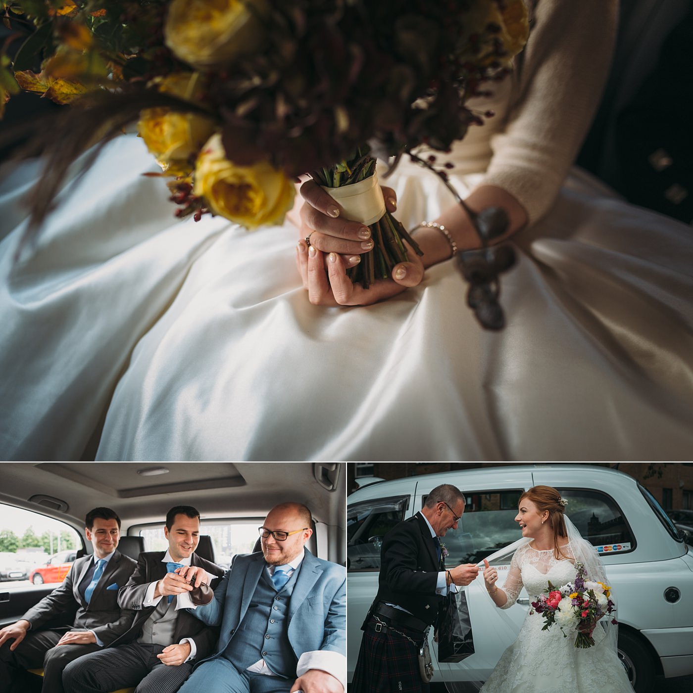 ceremony timeline - arriving by taxi to your wedding