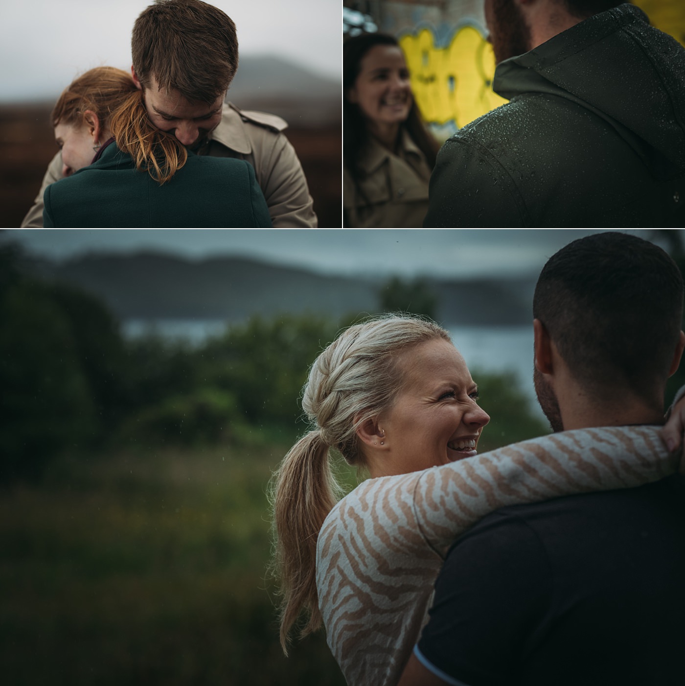 reception timeline - examples of rain engagement shoots