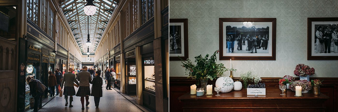 reception timeline - sloans glasgow wedding