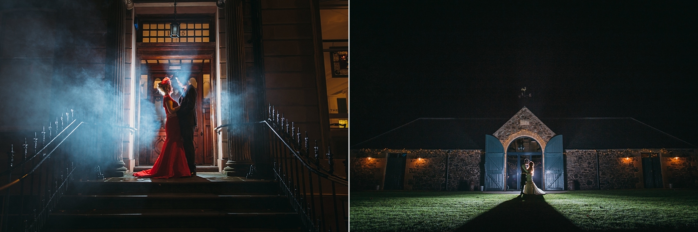 planning your wedding party timeline - end of the night shot from glasgow art club and byre at inchyra