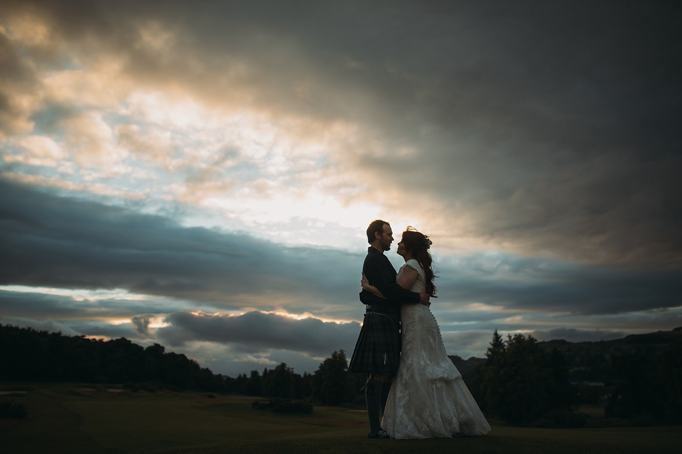 Beautiful evening sky during a Mar Hall Wedding