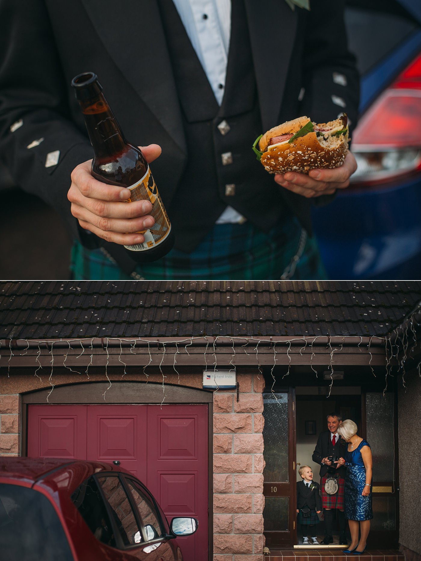 The Grooms party leave for his Christmas wedding at Glen Tanar