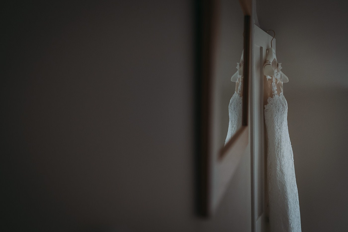 wedding dress at a Christmas wedding at Glen Tanar