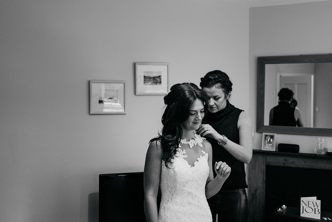 final touches at a Christmas wedding at Glen Tanar