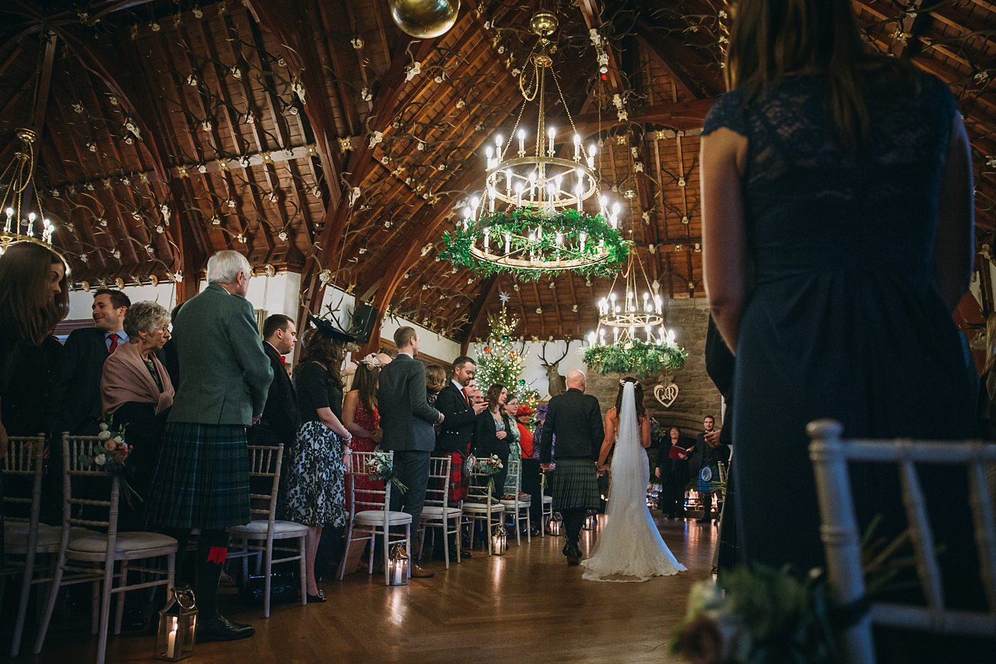 Christmas wedding at Glen Tanar - the brides arrival