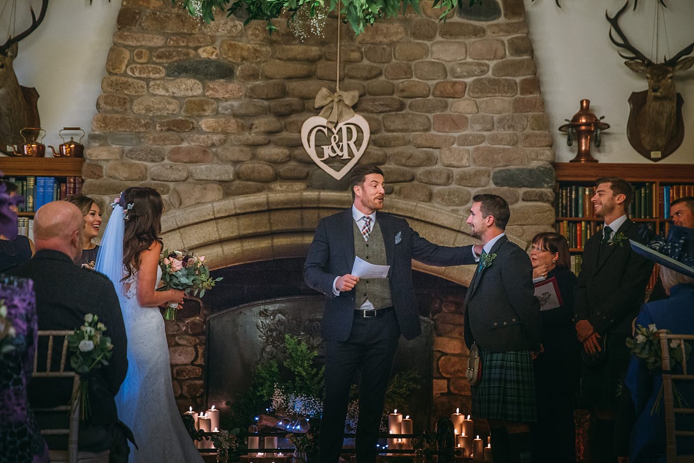 reading at a Christmas wedding at Glen Tanar