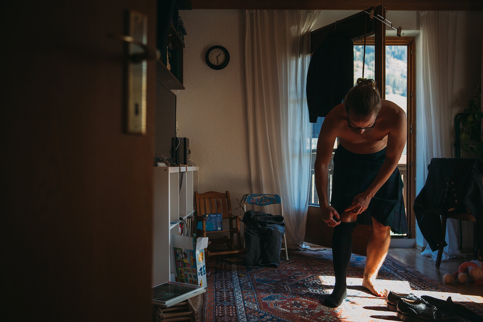 best wedding photographs - a groom gets ready alone