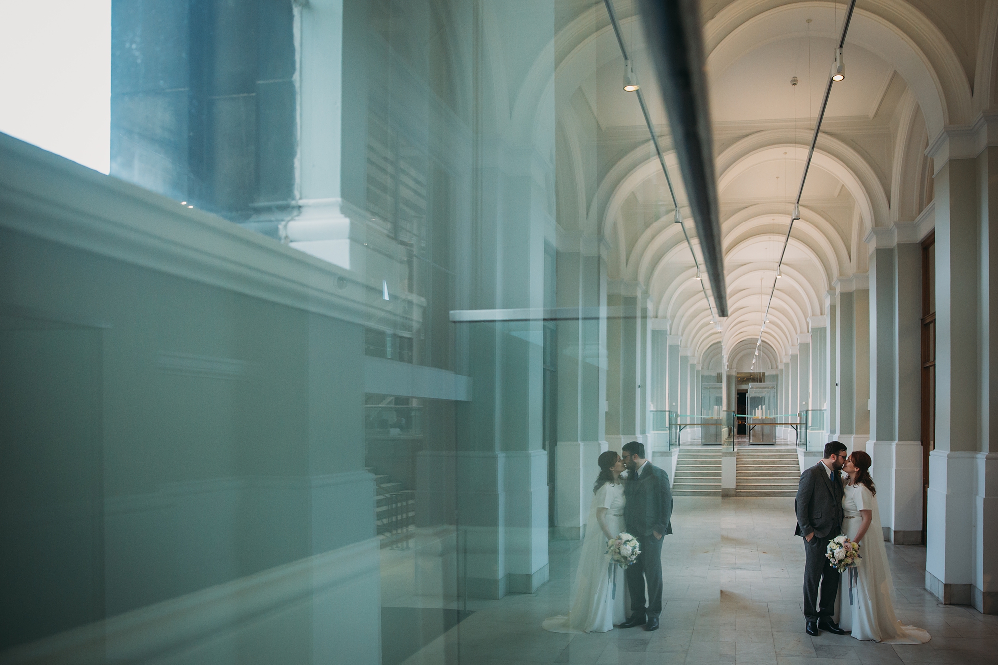 best wedding photographs of newlyweds in Edinburgh Musuem