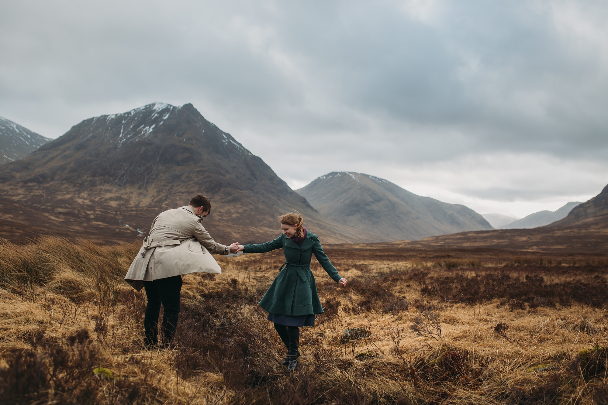 best wedding photographs of an engagement shoot in Glencoe