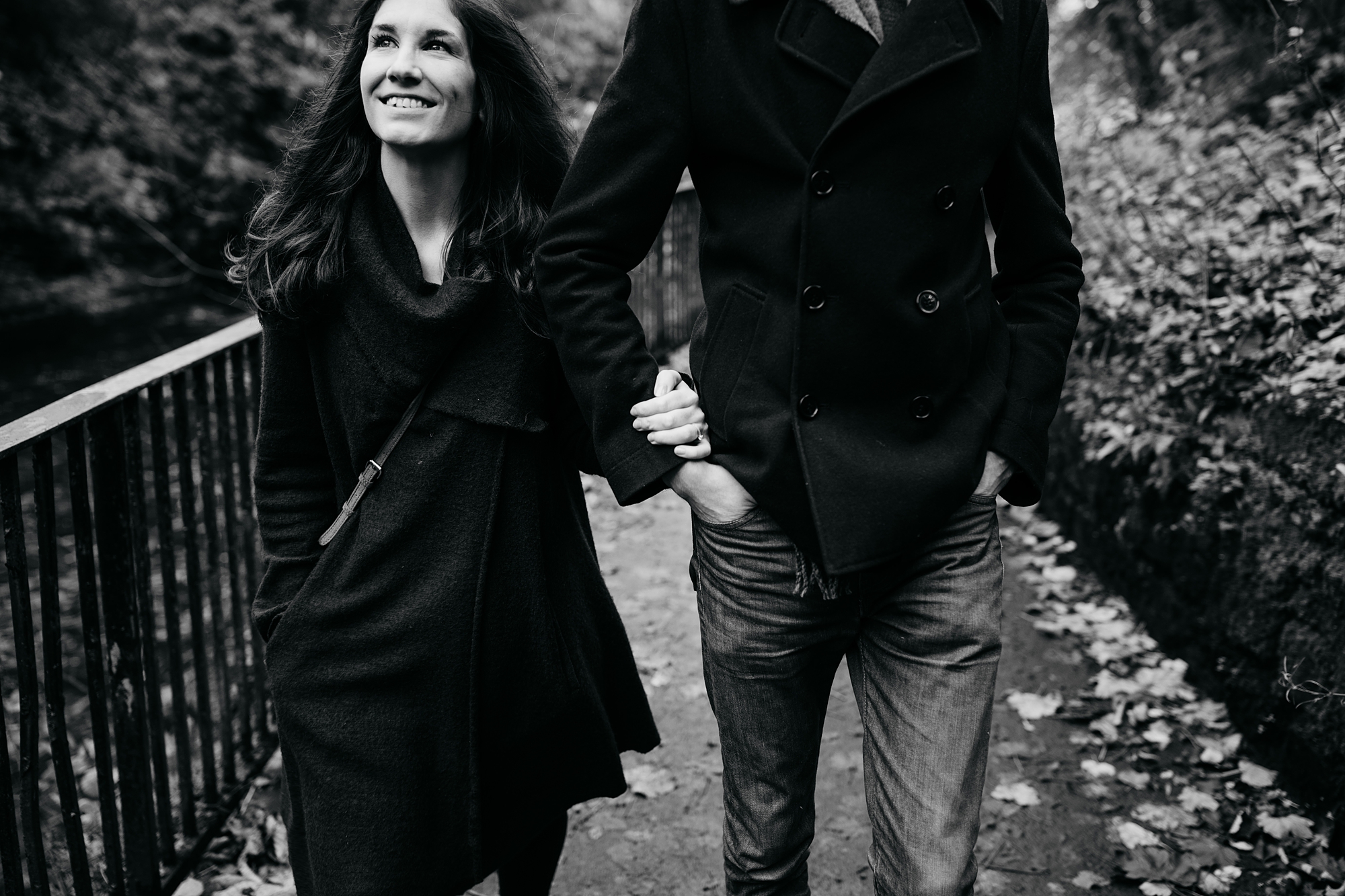 best wedding photographs of an engaged coupke walking in the west end of glasgow