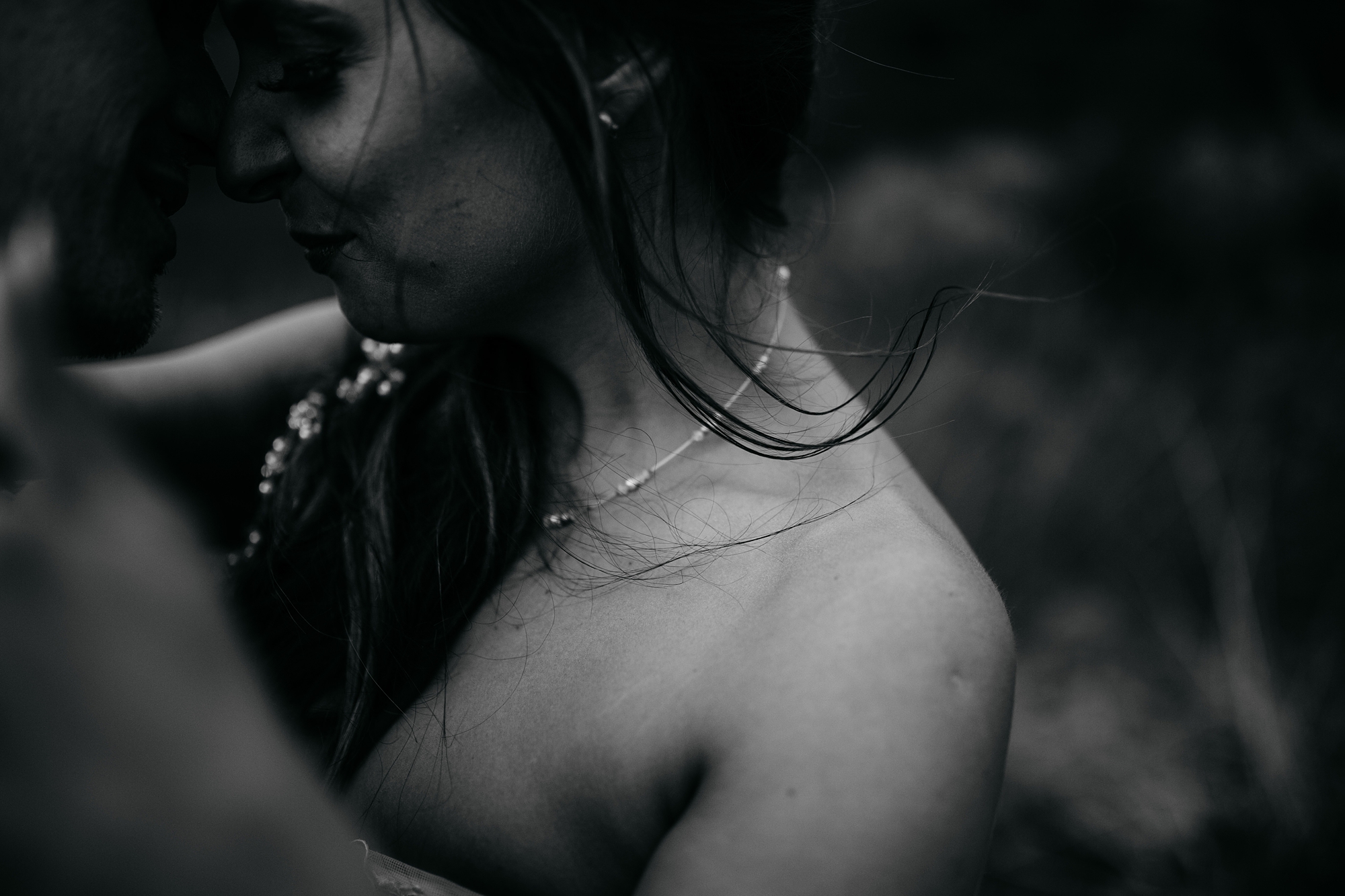 best wedding photographs in renfrewshire - brides hair blows in wind