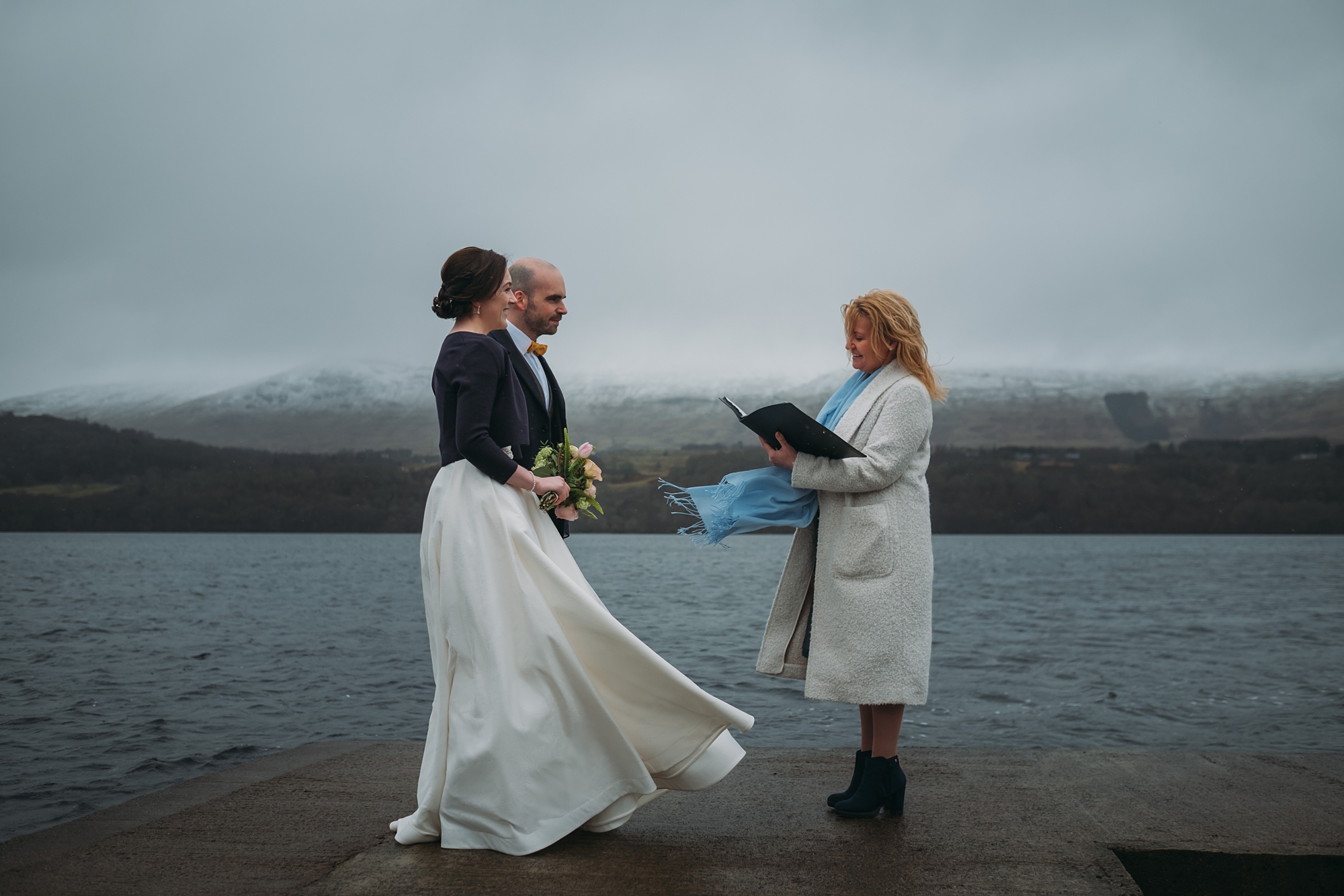 best wedding photographs in Ardeonaig - getting married on the jetty