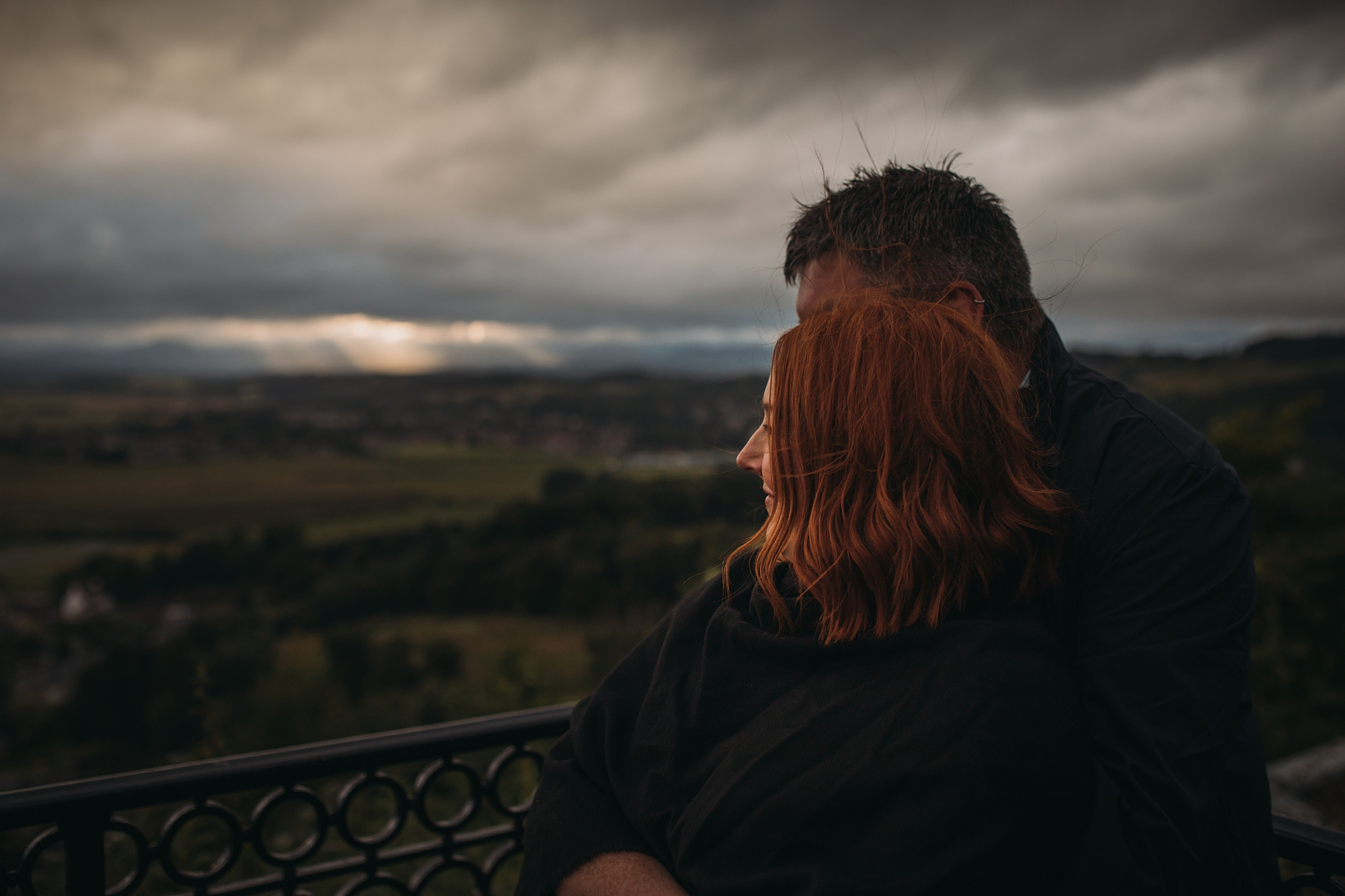 best wedding photographs couple in evening light in Stirling