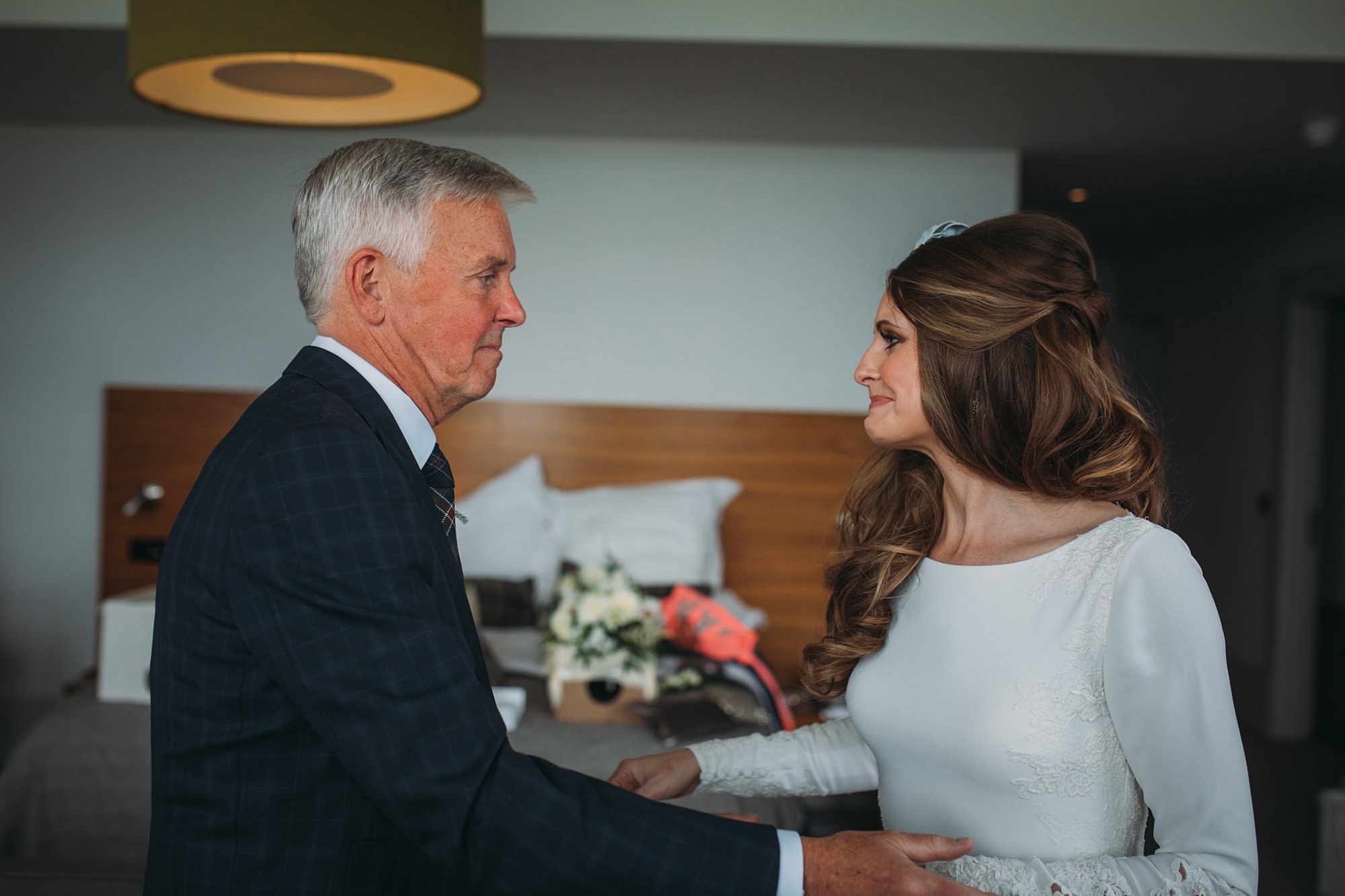best wedding photographs - Bride and Dad cry together