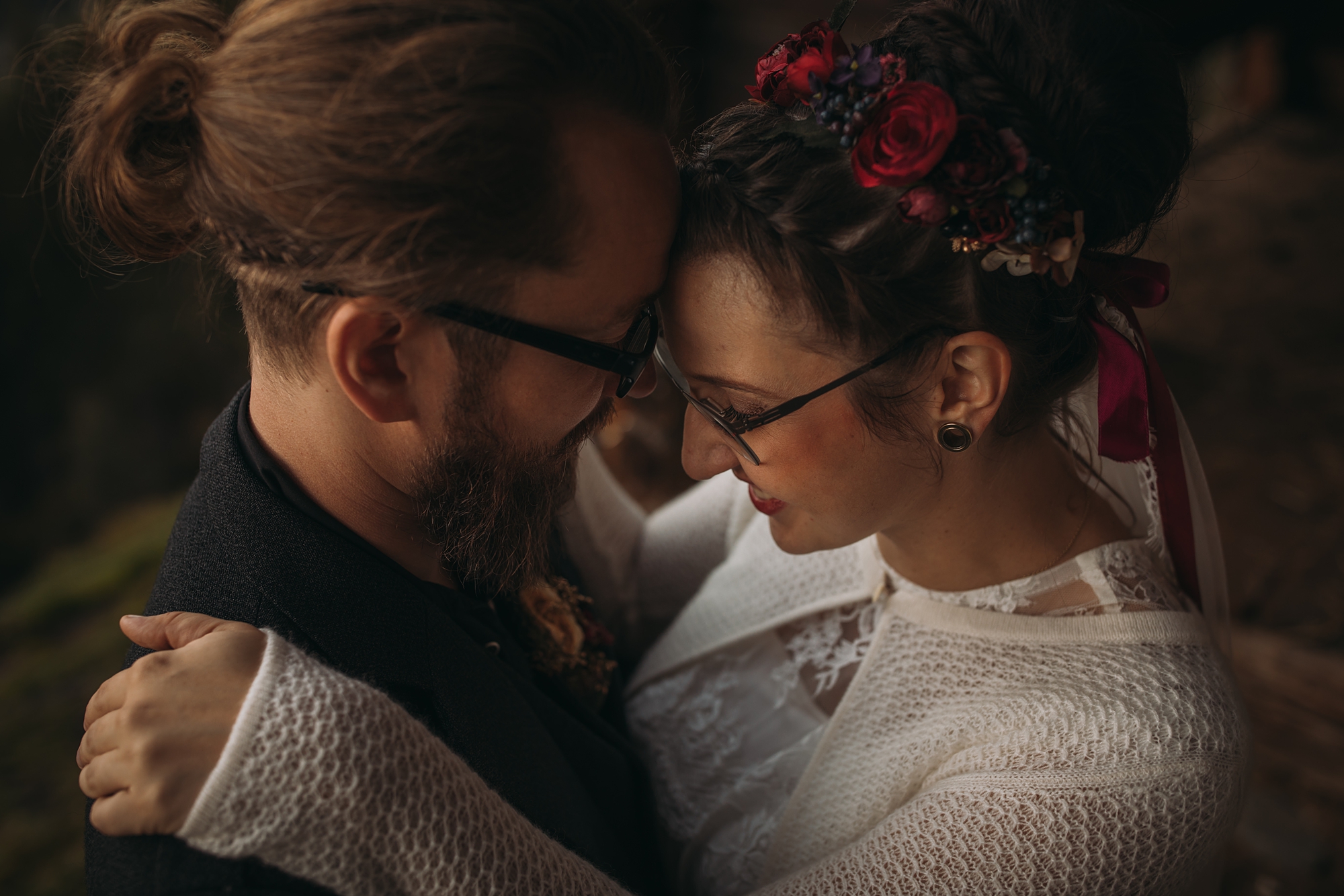 Austrian couple hug during a quiet moment - best wedding photographs