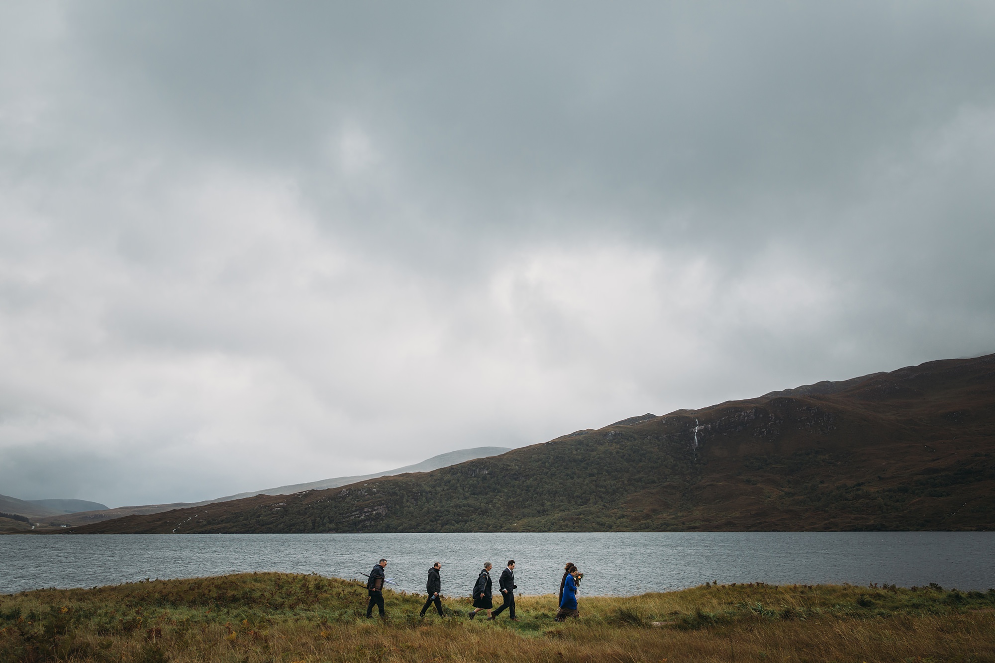 Eloping to Scotland at Lochinver and Ardvreck Castle. Small group walks to civil ceremony