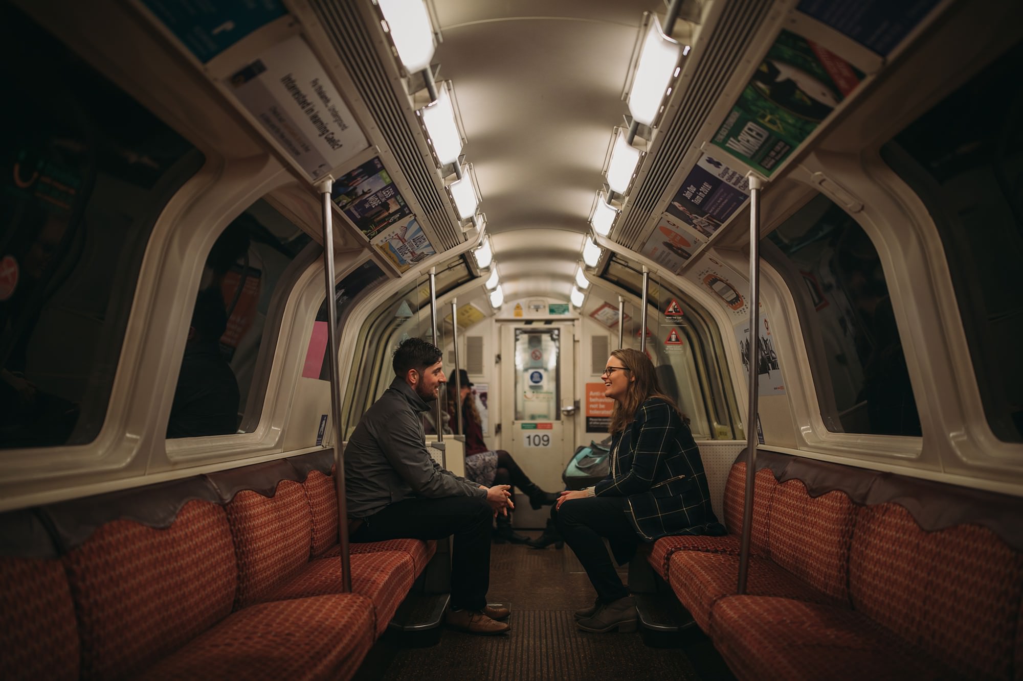 heading to the west end via the subway - snowy Glasgow engagement shoot tips