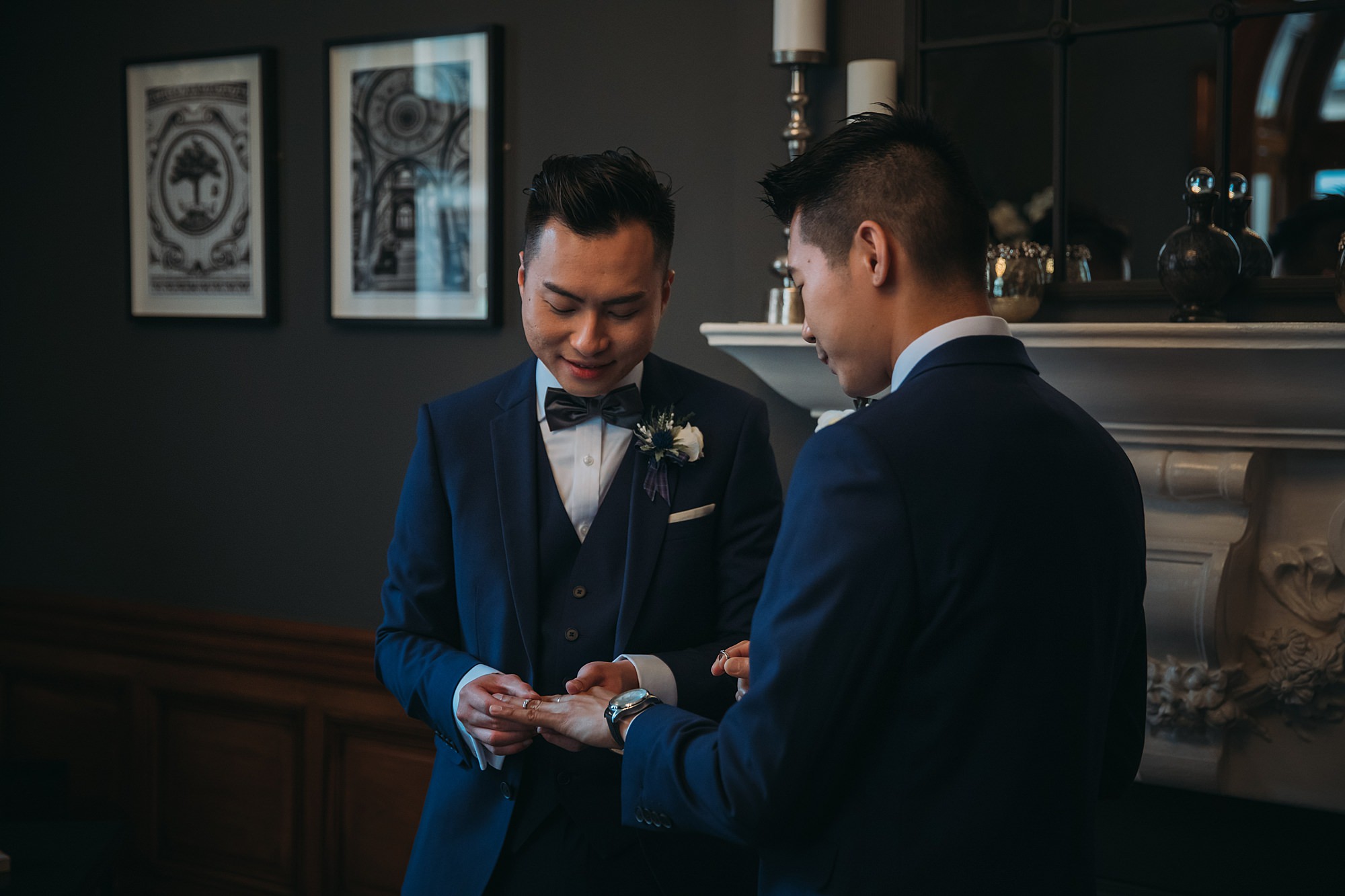Two grooms get married at 23 Montrose Street for their Glasgow elopement.