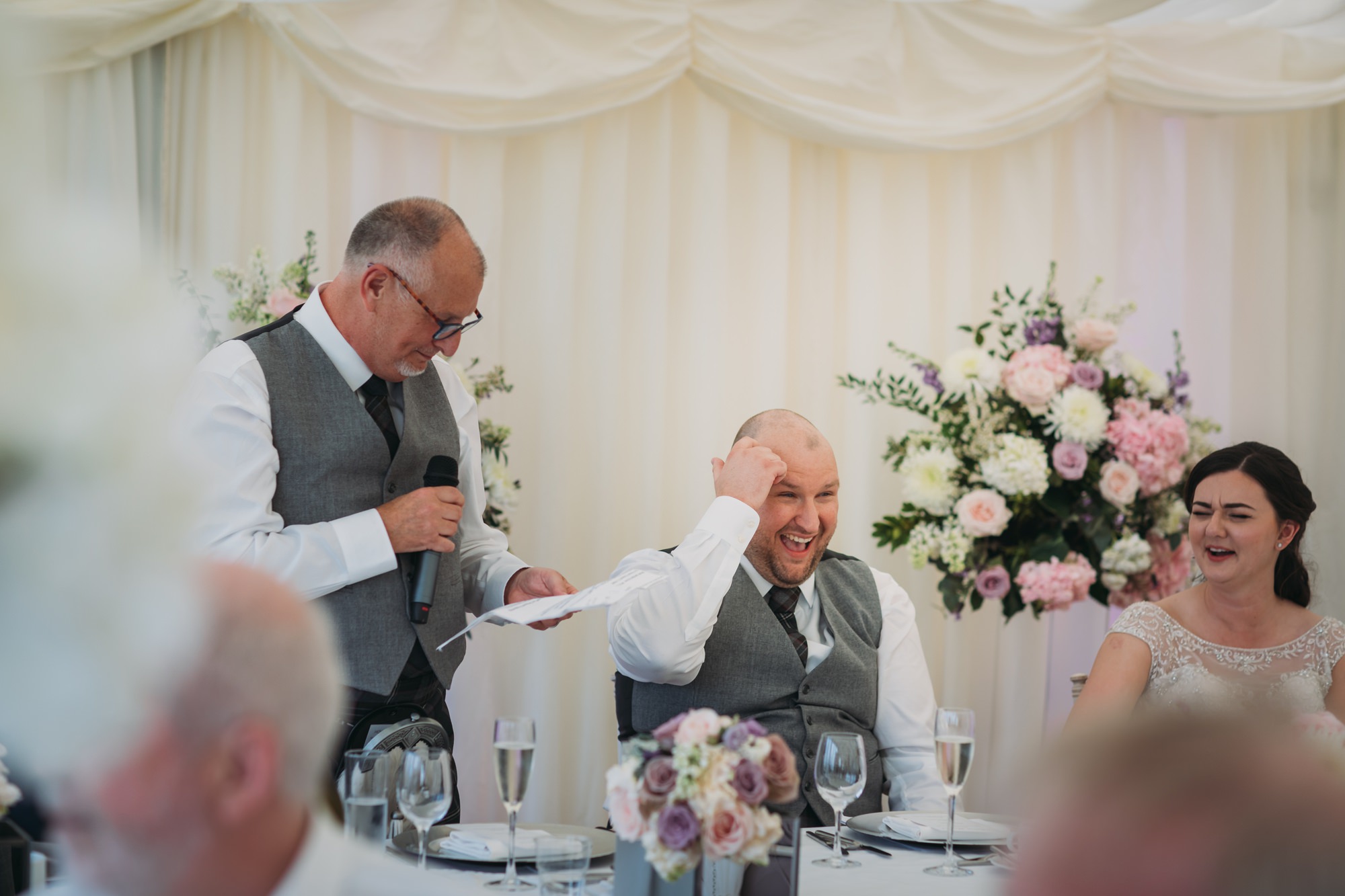 Groom stitched up by his Dad during his High Wards wedding speeches