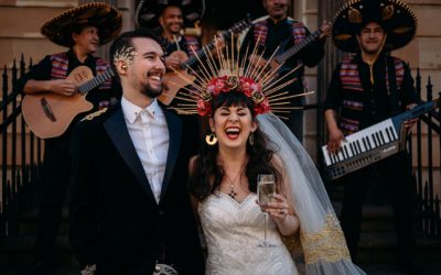 A colourful Glasgow Art Club wedding