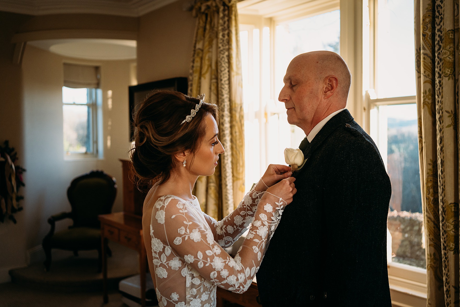 cromlix winter wedding Agnes Hart bridal headpiece Maison Rime Arodaky bridal wear 