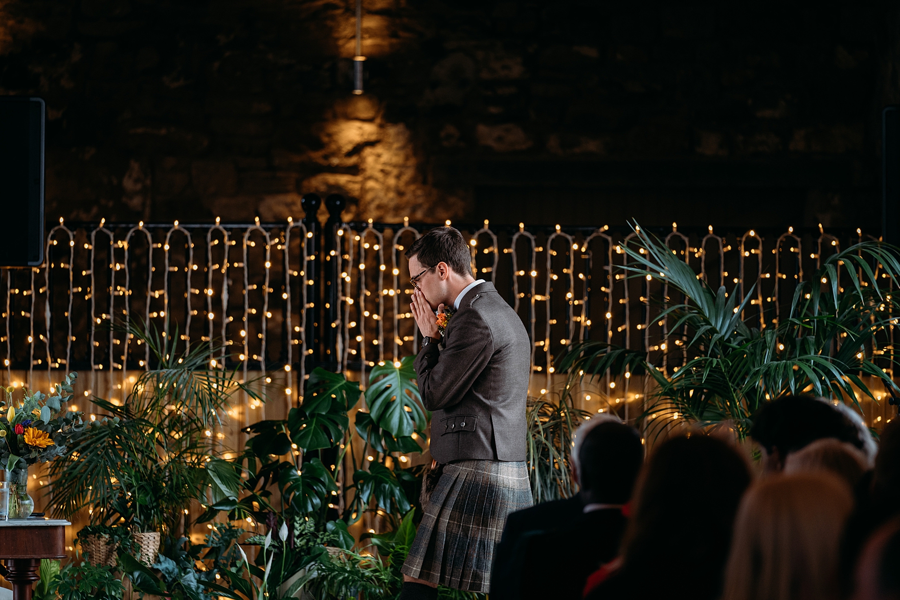 spring wedding falside mill indoor ceremony space