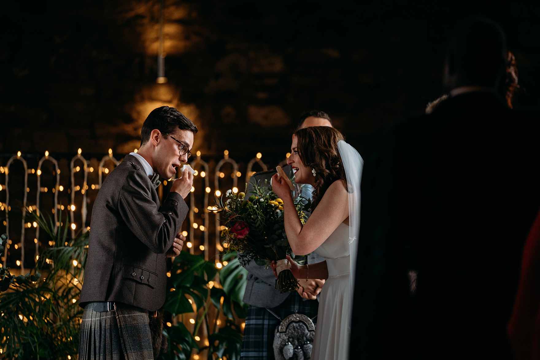 spring wedding falside mill indoor ceremony reception space bride groom 