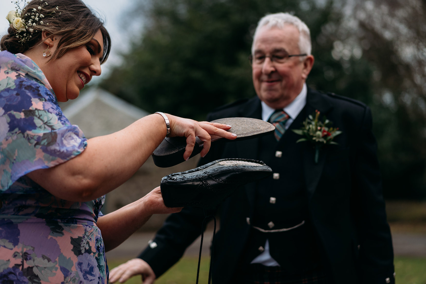broken kilt shoe on wedding day needing an wedding day emergency kit