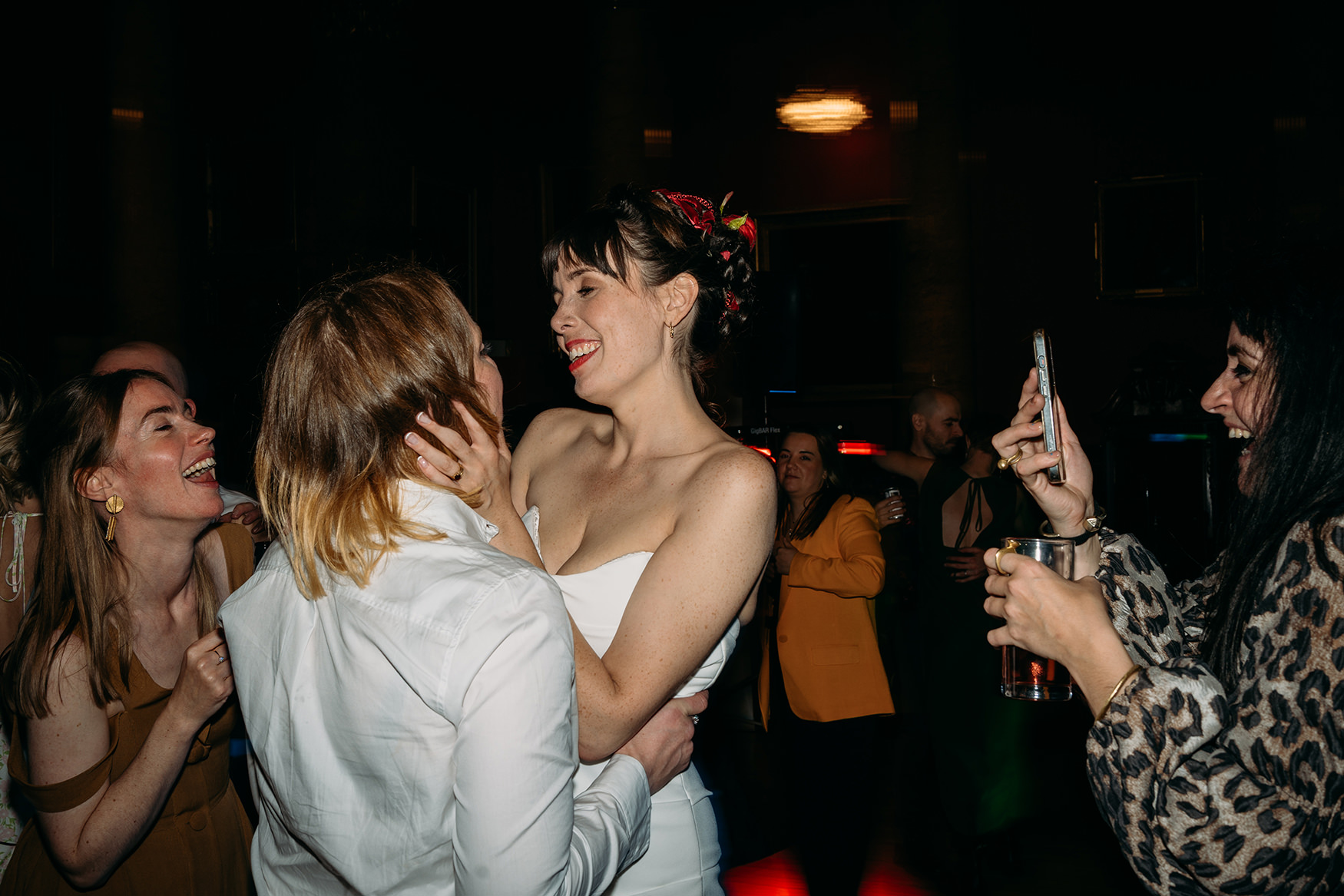 Two brides dancing at their Royal College of Physicians Wedding