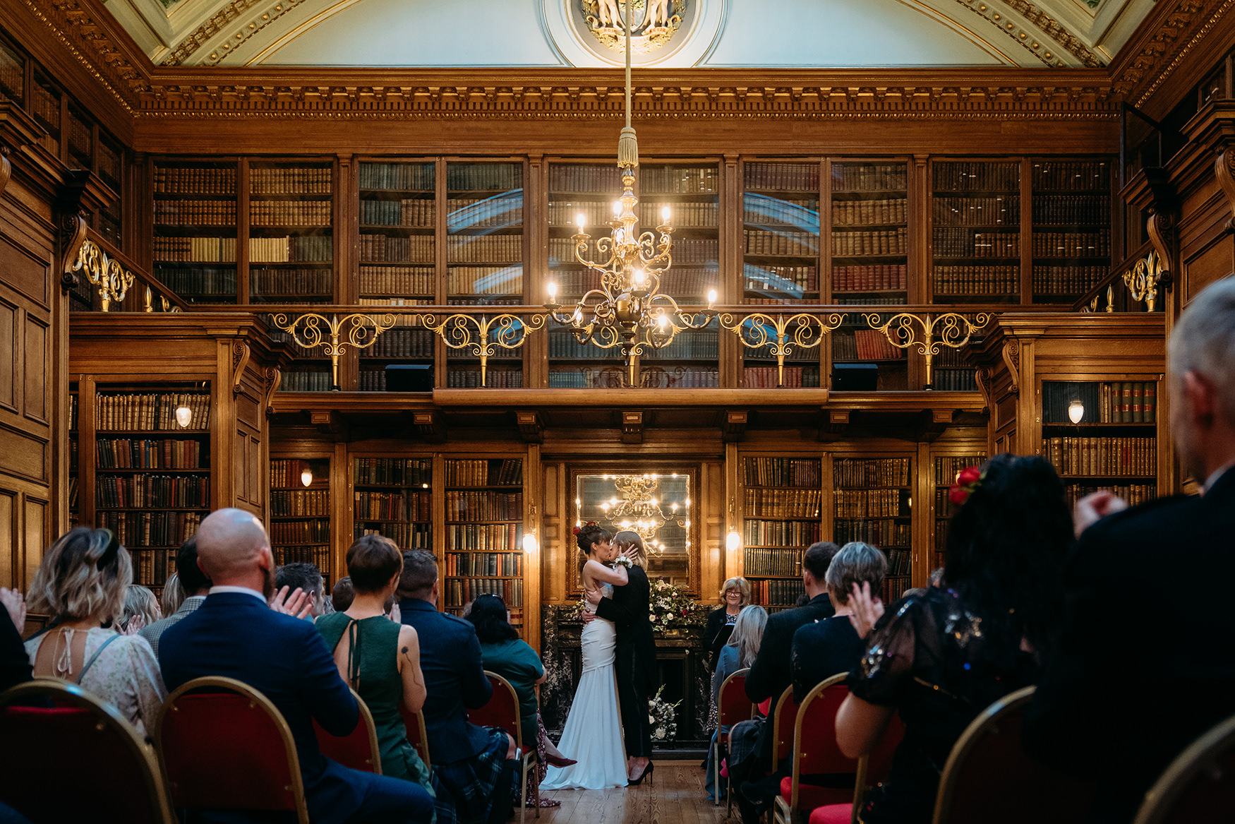 two brides share first kiss as married women at Royal College of Physicians Wedding