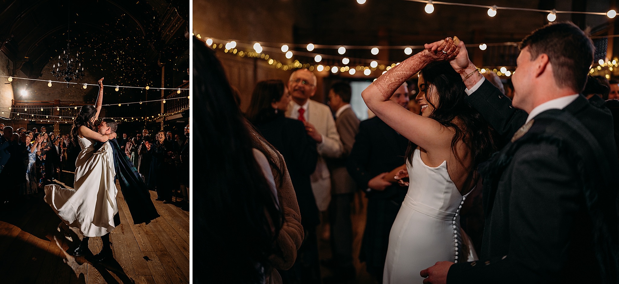 First dance at Indo-Scottish Achnagairn Castle wedding