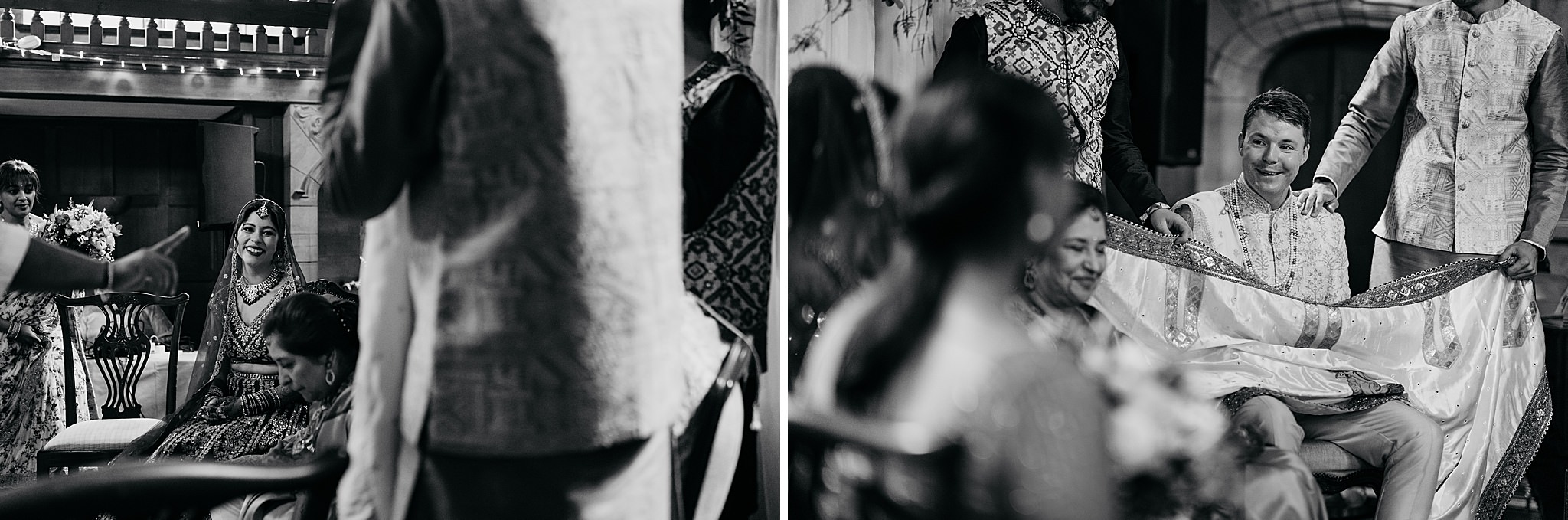 Bride revealed during Indo-Scottish Achnagairn Castle wedding ceremony