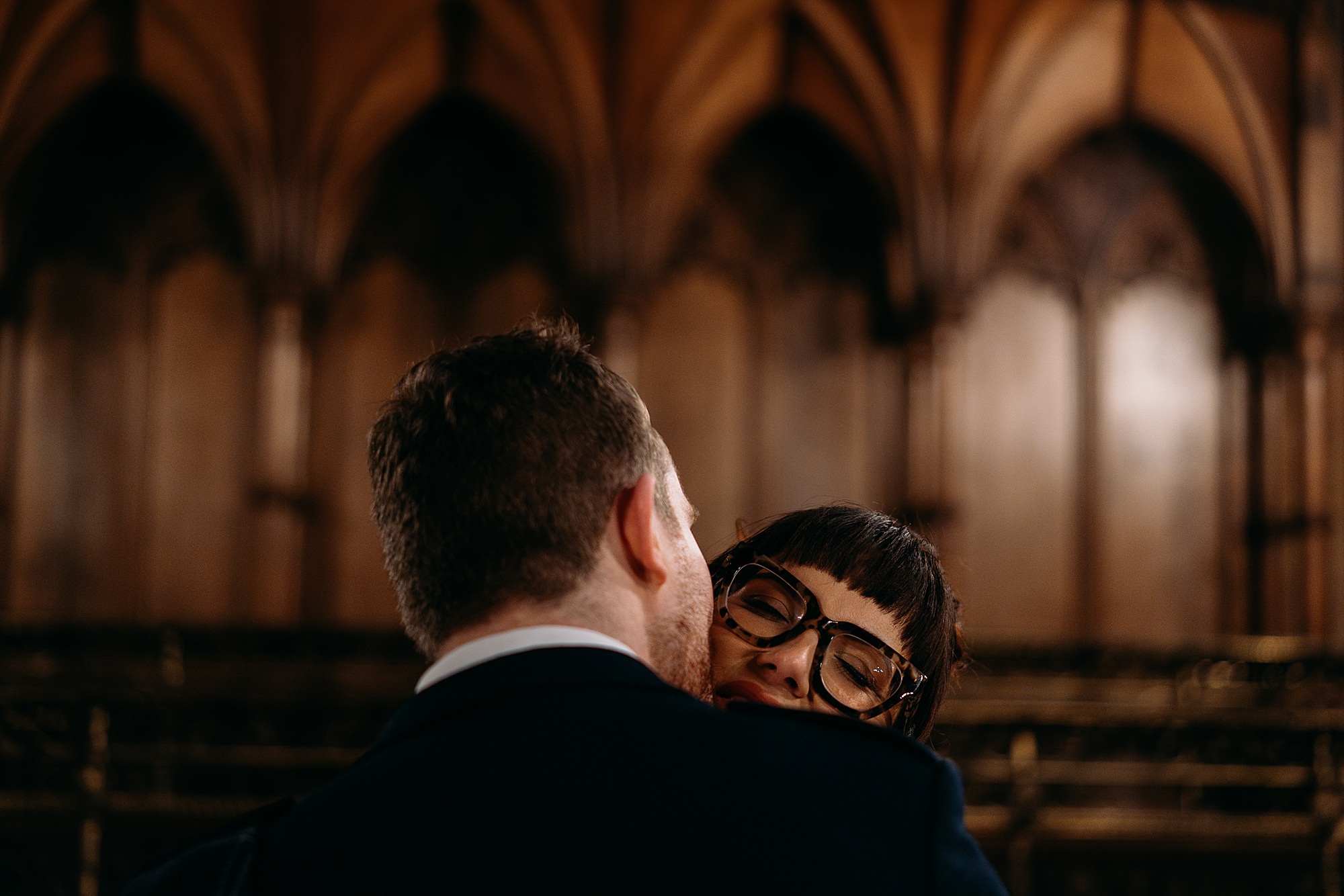 Groom kissed brides cheek at Coats Paisley Twilight Wedding