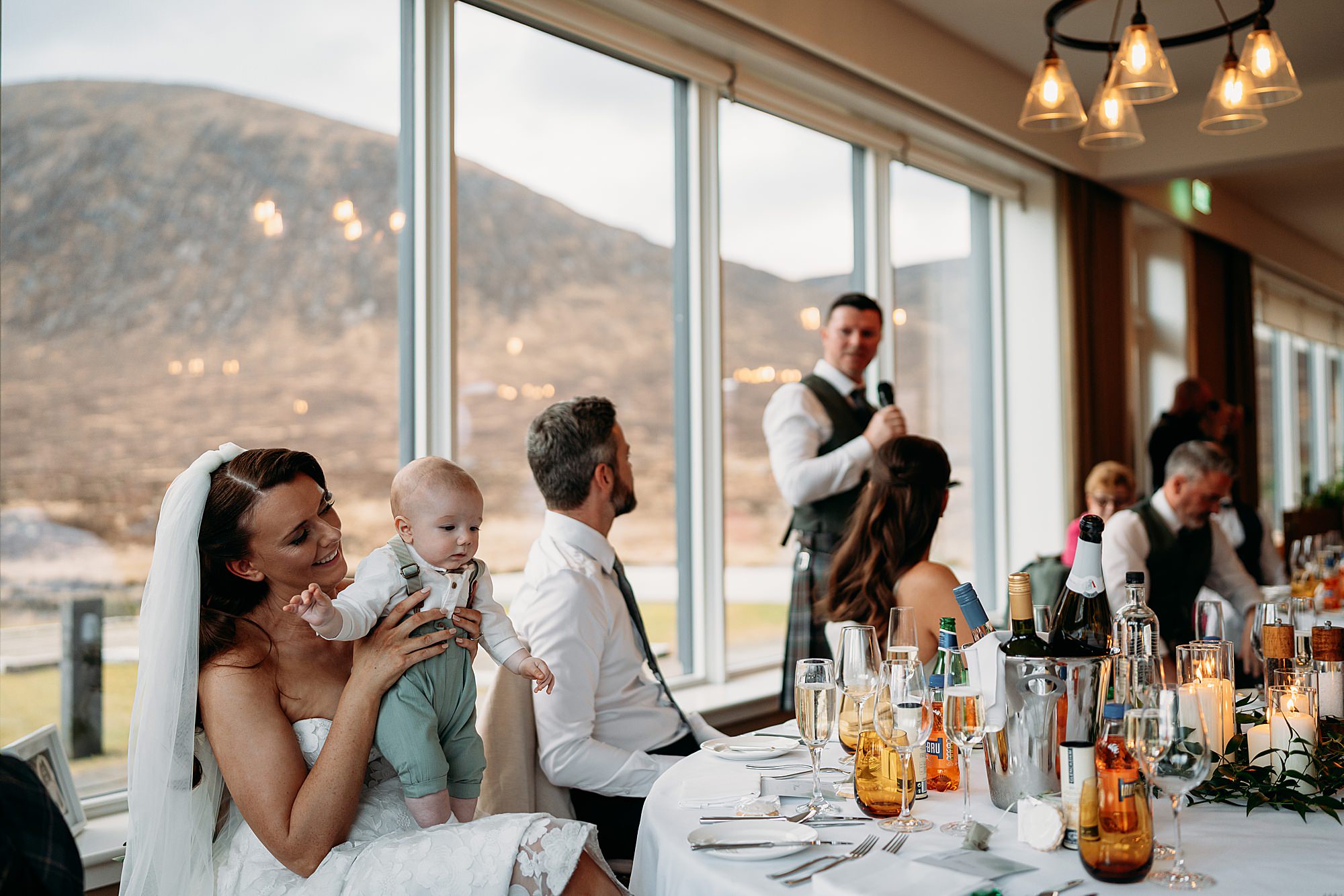Wedding speeches at Kingshouse Hotel Glencoe reception. 