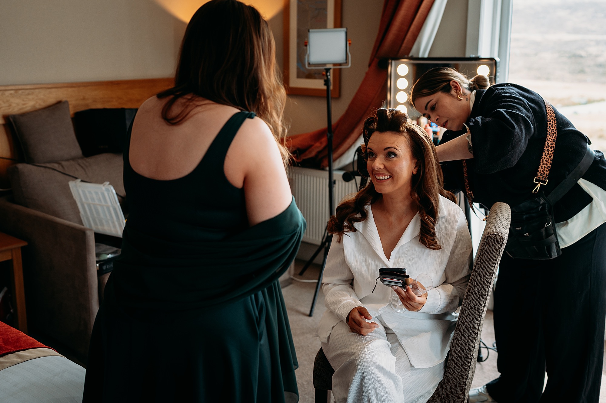 Bridal preparations at Kingshouse Hotel Glencoe.