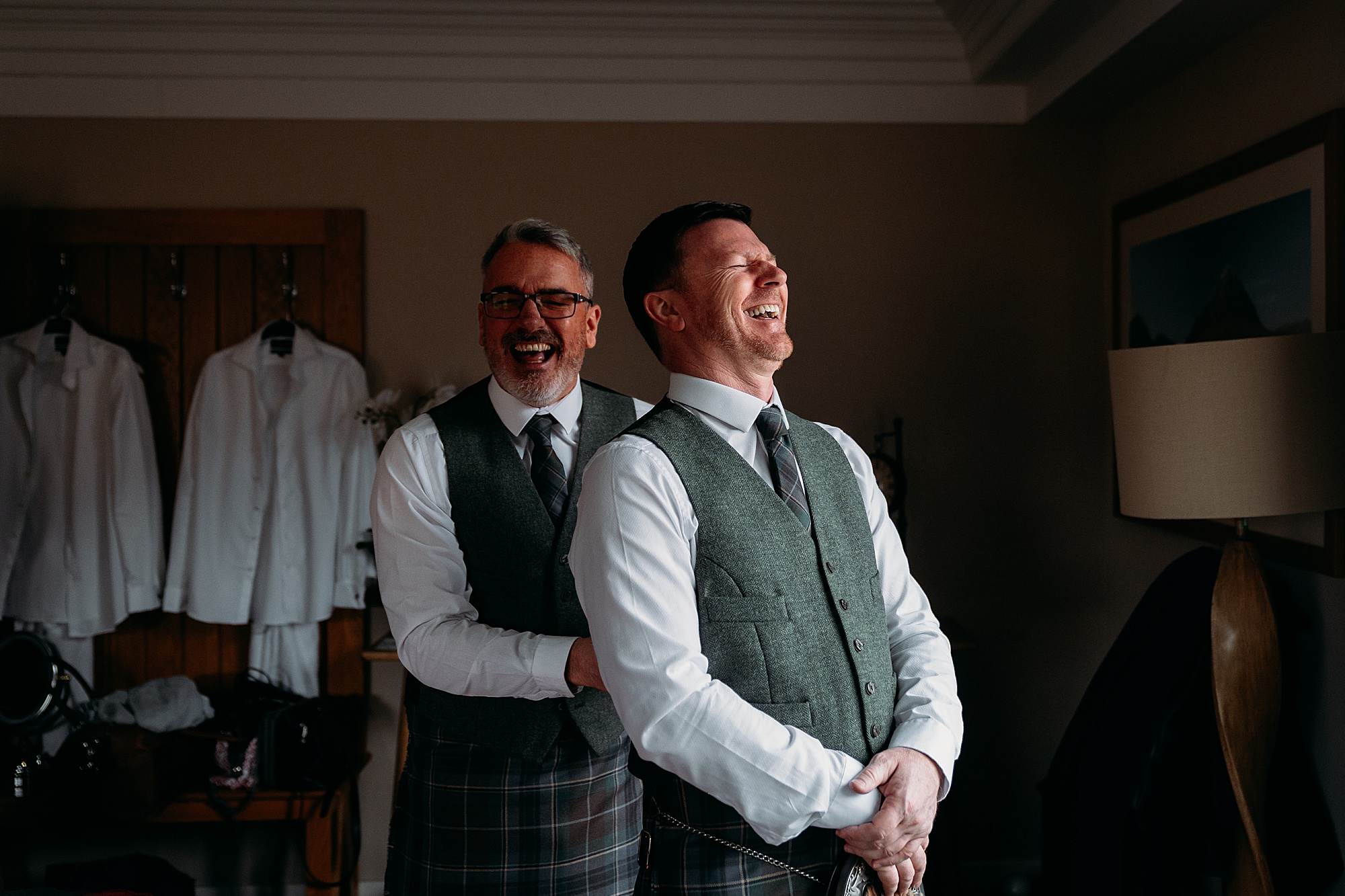 Groom preparations at Kingshouse Hotel Glencoe.